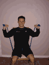 Seated Shoulder Press (Elastic band)